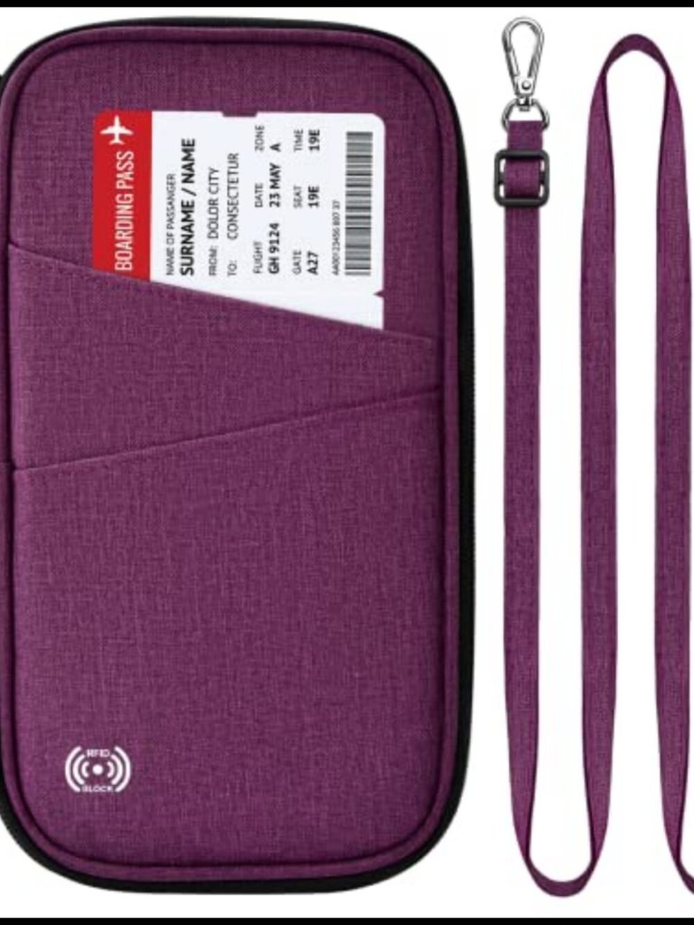 RFID Blocking Family Passport Holder Wallet Nylon Travel Document Organizer